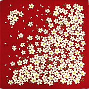 桜満開柄のふろしき:赤