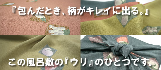 包んだとき、柄がキレイに出る。野菜とくだもの柄の友禅二巾風呂敷