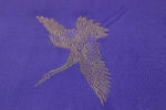 シルク生地に鶴の縫取り加工を施したお子さま用志古貴(しごき)(紫)【七五三小物特集】