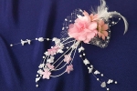 花が揺れる髪飾り&帯飾り(ピンク)【七五三小物特集】