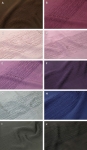 織りの地模様が楽しい紋意匠無地染め帯あげ(青〜紫系)