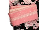 浴衣におすすめ!縞と萩の花模様と格子柄の半幅帯(ピンク/ホワイトピンク)